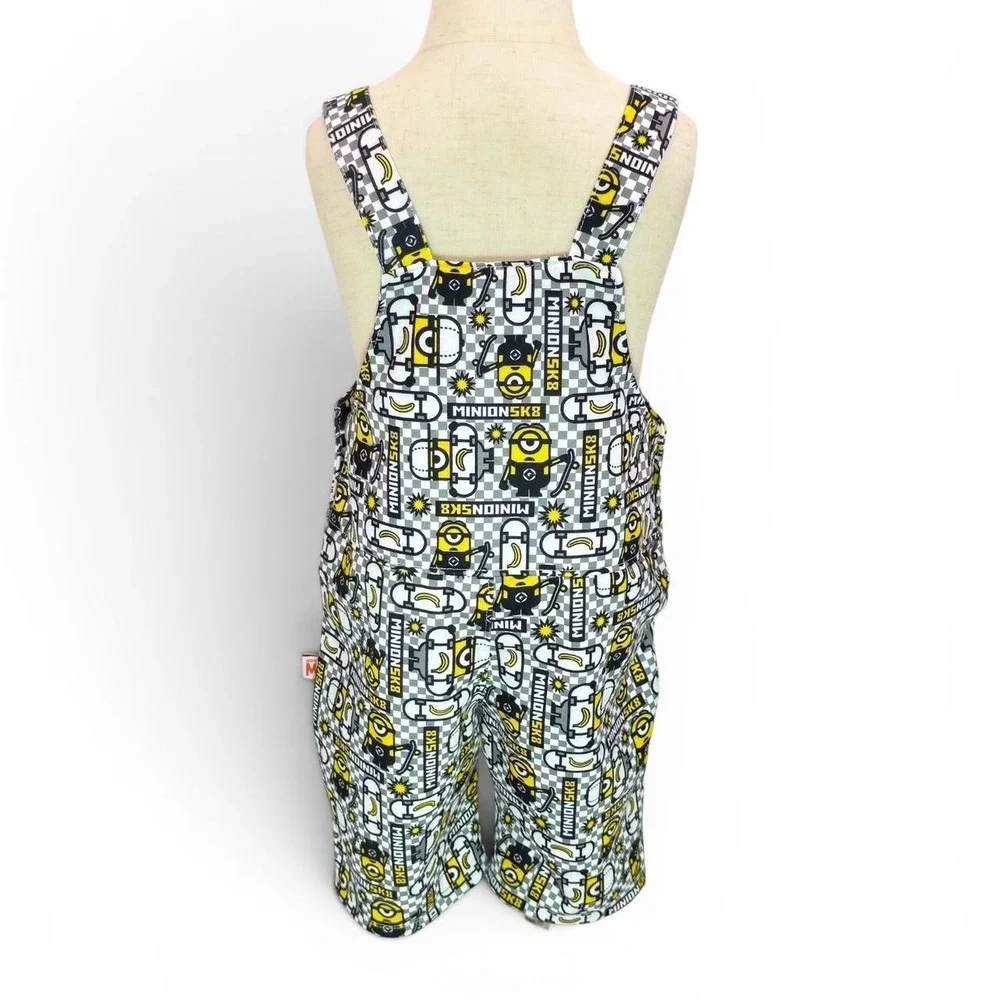 Despicable Me Minions Skateboard Print Kids Short Overalls Size 4Y Multicolor